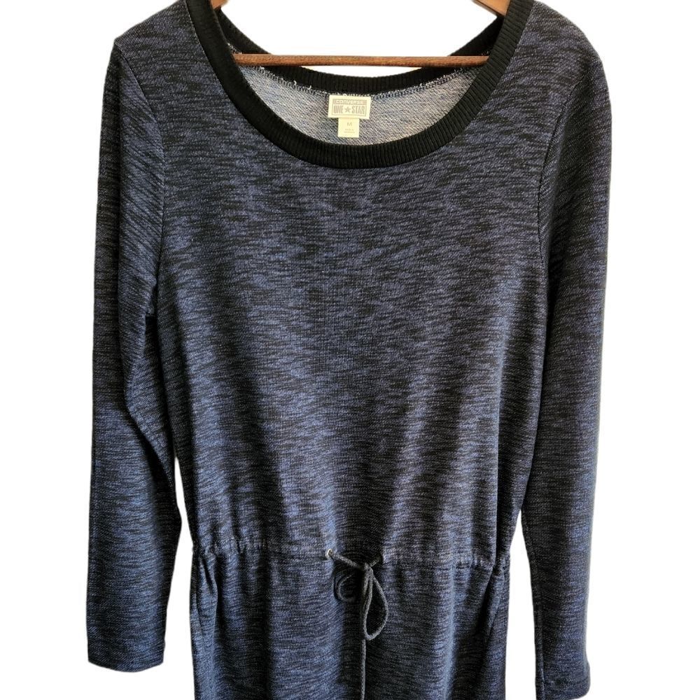CONVERSE Blue Drawstring Skater Dress Size Medium‎
